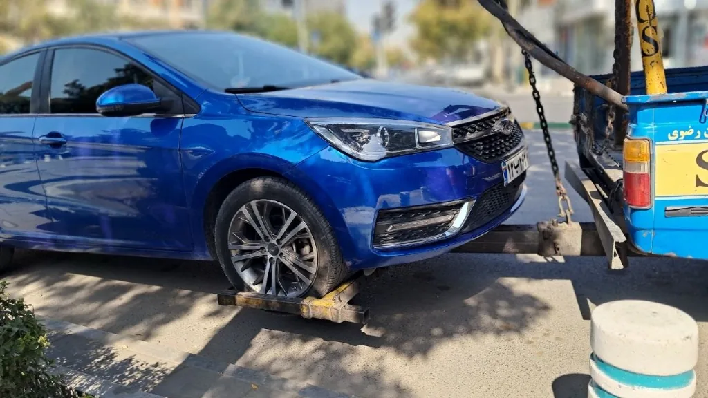 بکسل و حمل چرخگیر هیدرولیک بدون کوچکترین فشار یا آسیب به سپر خودرو در مشهد